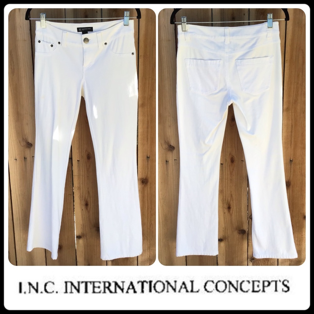 Inc white bootcut jeans